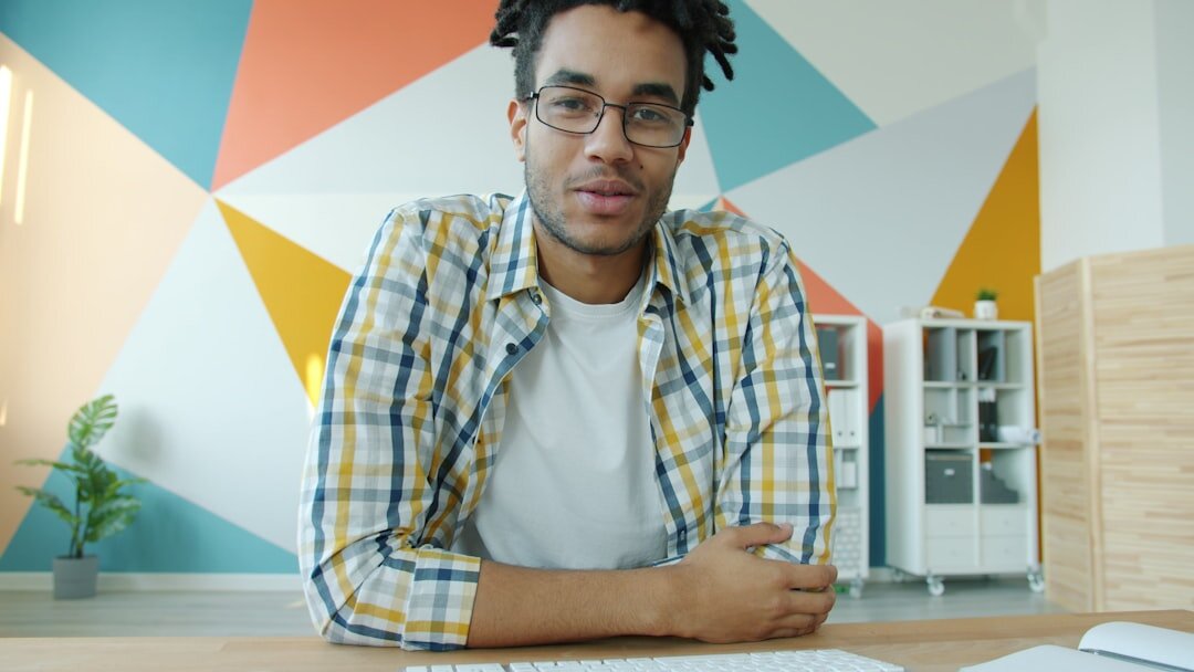 person reflecting at desk