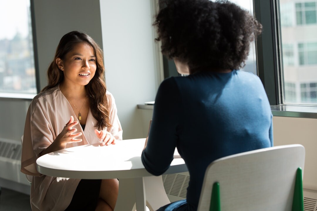 person practicing conversation skills