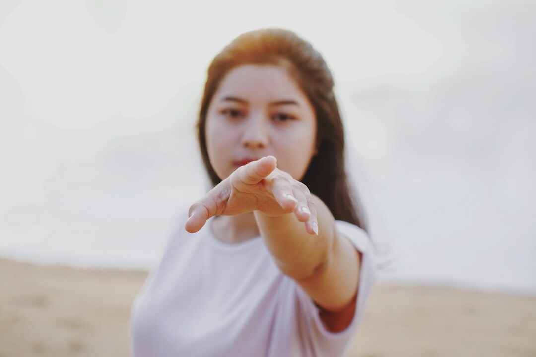 person practicing body language