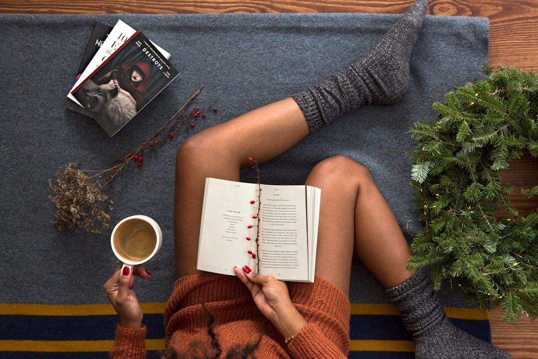 person reading book